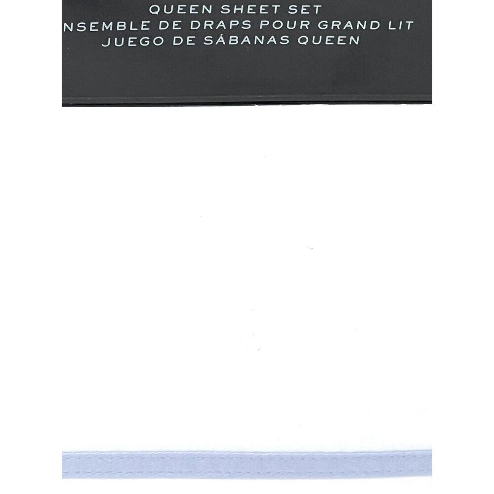 Ralph Lauren Spencer Border Sateen QUEEN Sheet Set Cornflower Blue White 4 Pcs - Picture 3 of 9